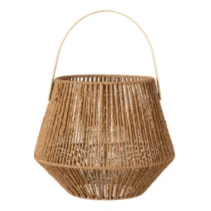 Farol 33 x 33 x 27 cm Portavelas Natural Fibra sin procesar