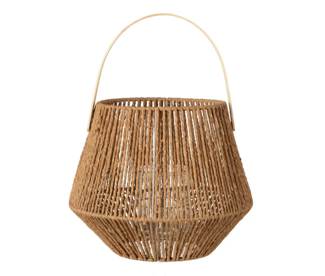 Farol 33 x 33 x 27 cm Portavelas Natural Fibra sin procesar