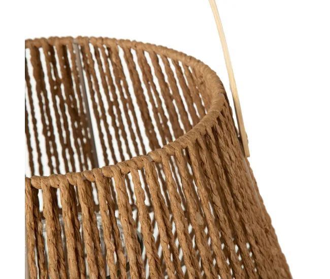 Farol 33 x 33 x 27 cm Portavelas Natural Fibra sin procesar