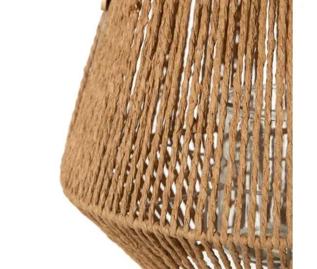 Farol 33 x 33 x 27 cm Portavelas Natural Fibra sin procesar