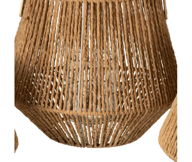 Farol 33 x 33 x 27 cm Portavelas Natural Fibra sin procesar