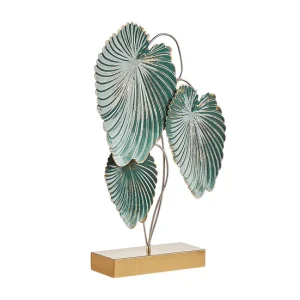 Figura decorativa de metálico verde azulado/dorado 44 cm SODIUM