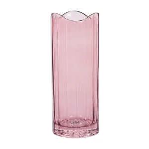 Florero de vidrio rosa/dorado 30 cm PERDIKI en Set de 6 Paneles