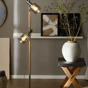 Jarrón decorativo de terracota blanco/dorado 31 cm con Base de Anclaje