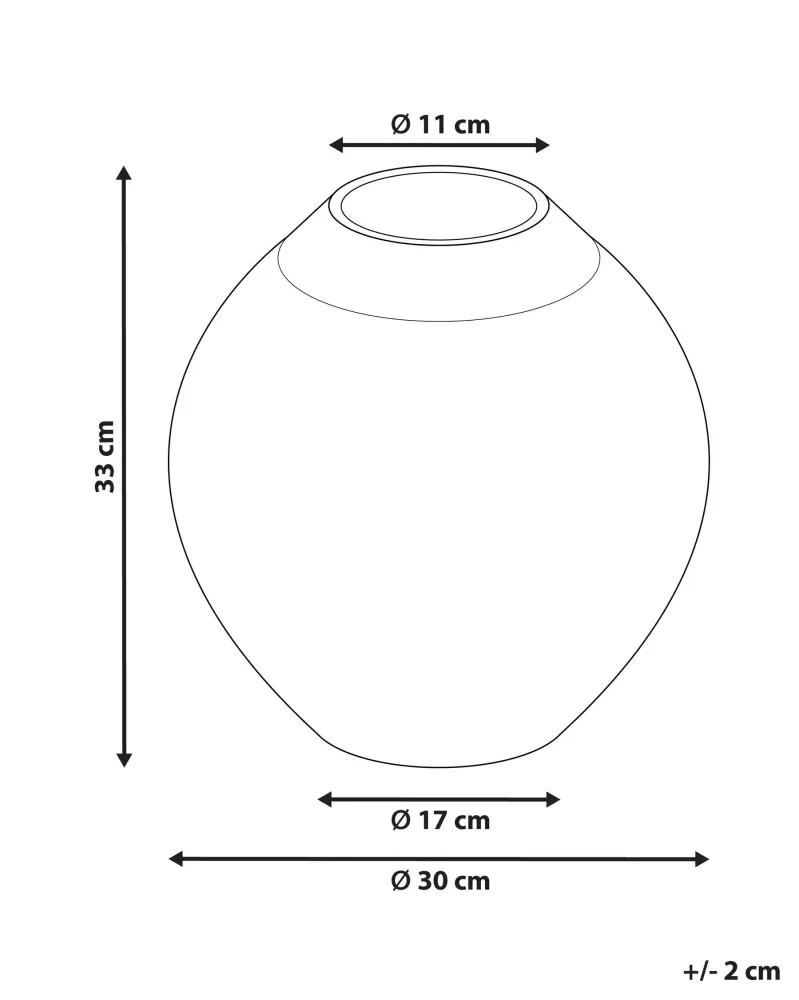 Jarrón decorativo de terracota blanco/dorado 31 cm con Base de Anclaje