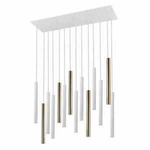 lampara gran formato acero color dorado serie varas 82cm con Montaje Sencillo