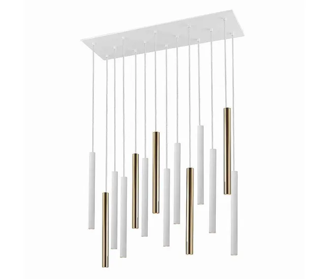 lampara gran formato acero color dorado serie varas 82cm con Montaje Sencillo