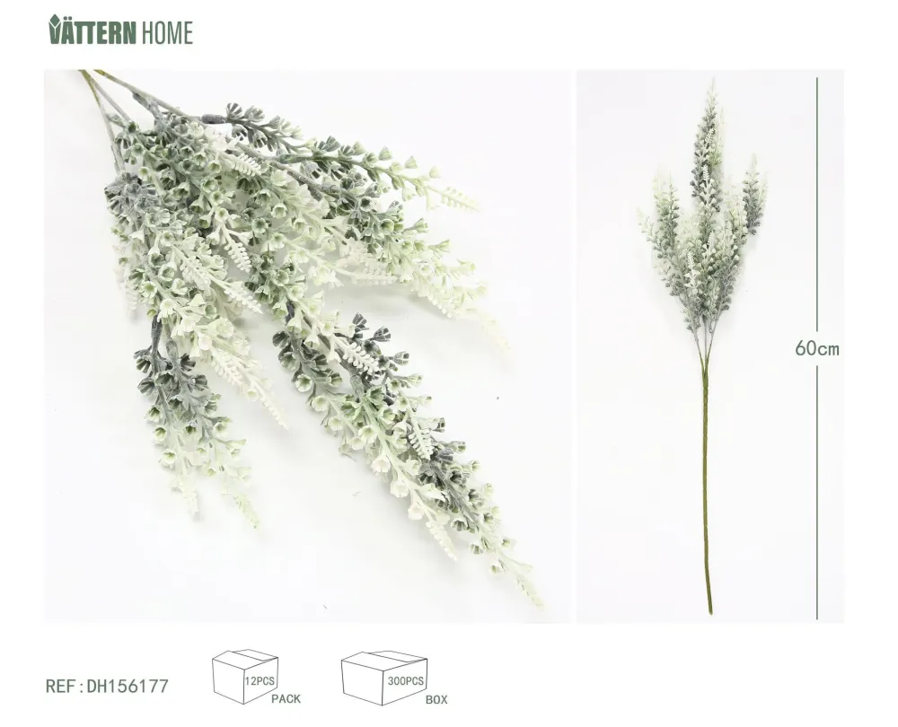 Lavanda 60CM Plástico: Decoración blanca para Privacidad en Jardín