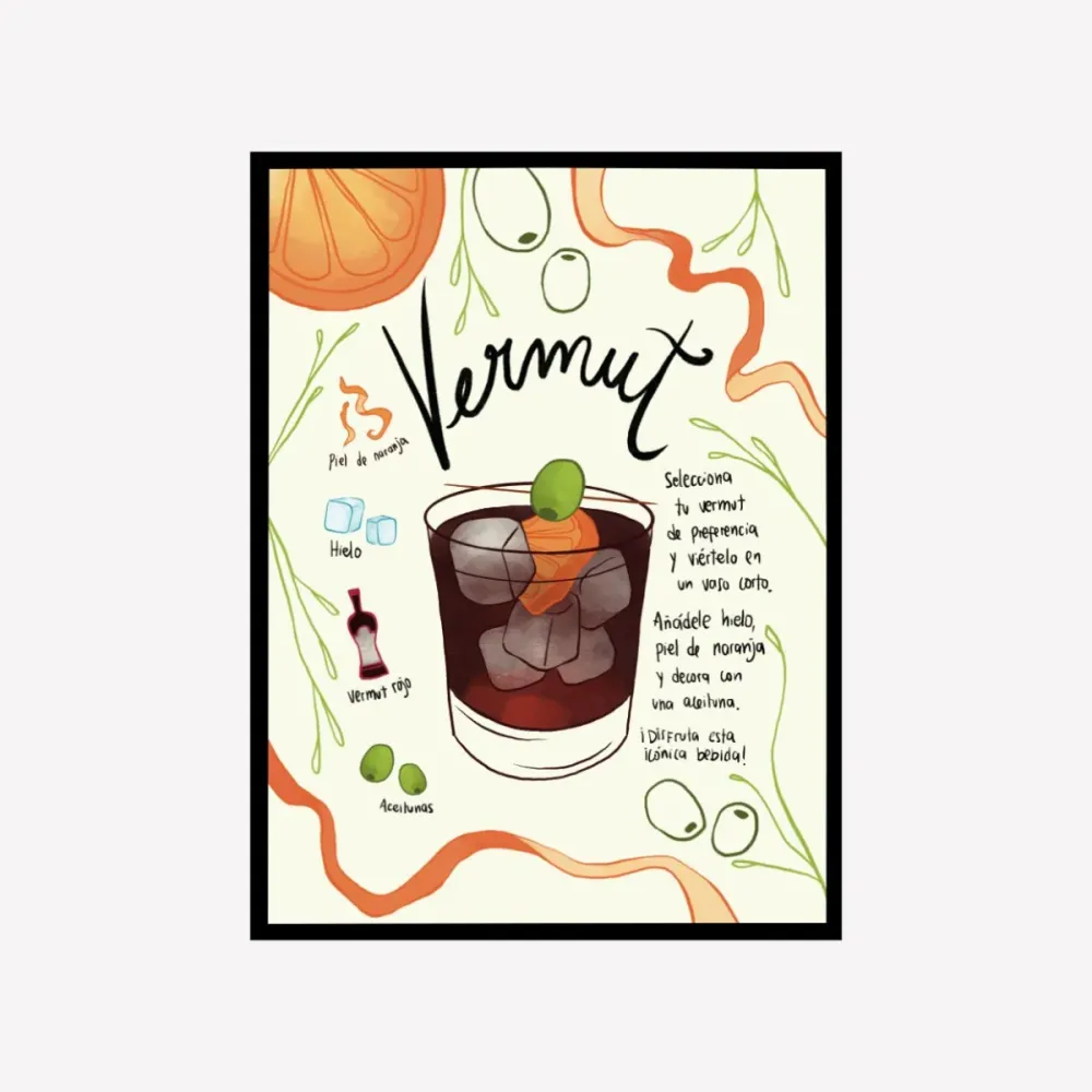 Lámina Decorativa "Receta de Vermut" | Material Reciclado |
