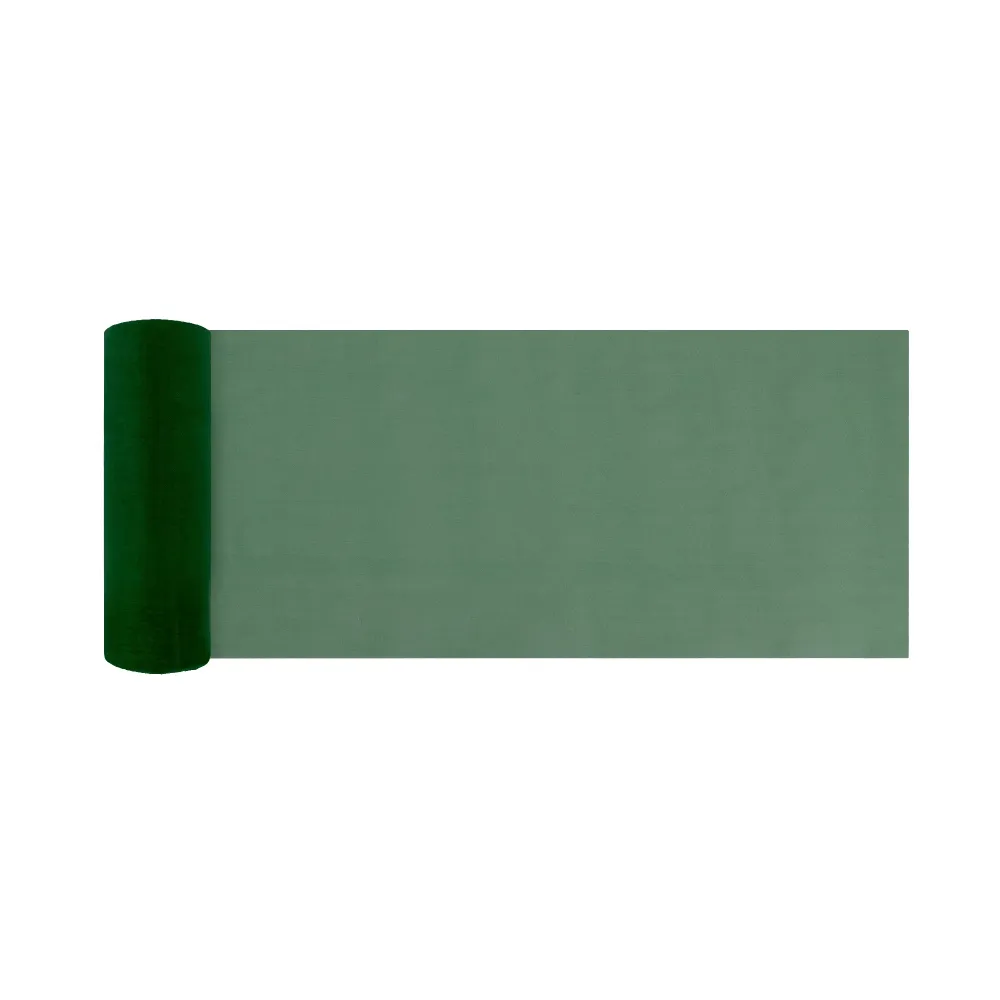 Organza lisa, verde turbio, 0,16x9m con Tratamiento Antihumedad