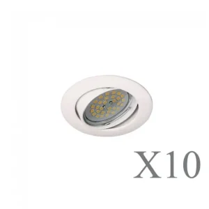 Pack 10 Basic redondo blanco Aluminio