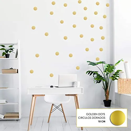 Panel Decorativo Set de Vinilos Decorativos de Círculos Dorados, Oficina, Tienda
