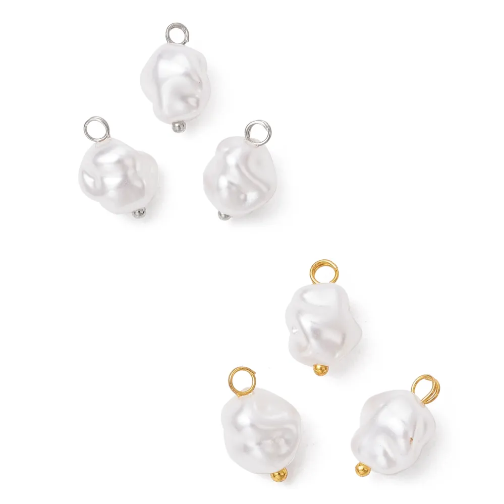 Perla Alambrada, Latón, Charm/Pendant Dorado