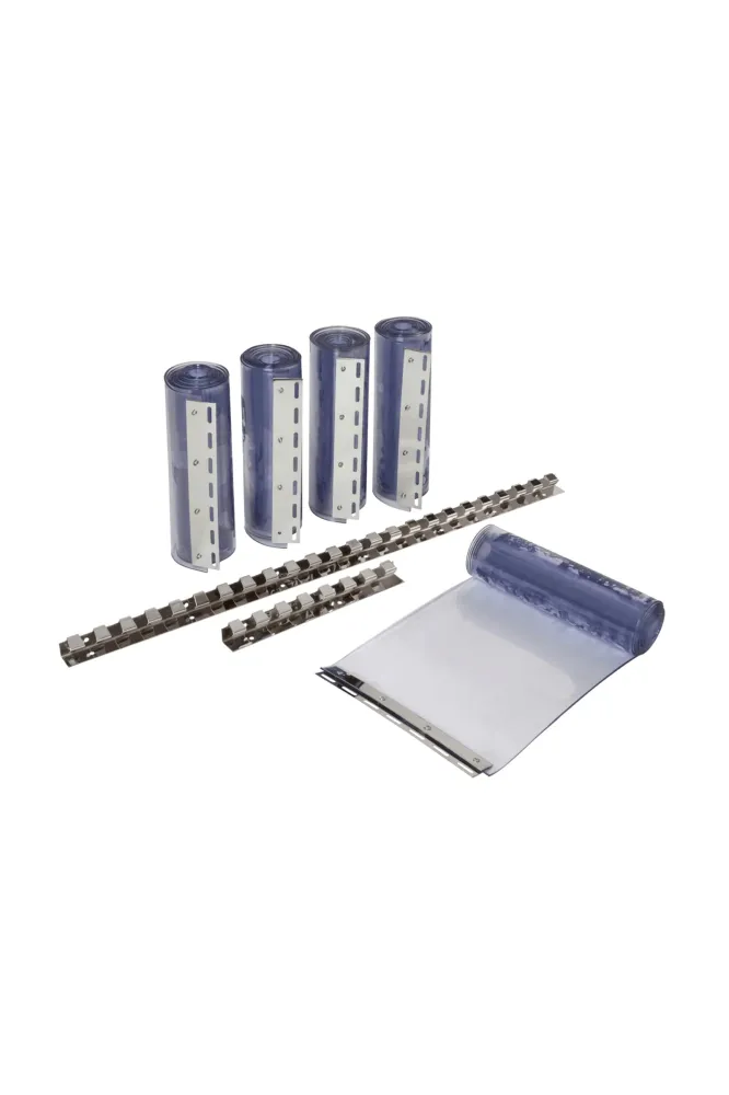 PVC Strip Curtain Set 300, 225 cm Cristalino One Size