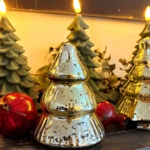 Árbol Decorativo De Vidrio Dorado de Polietileno de Alta Densidad