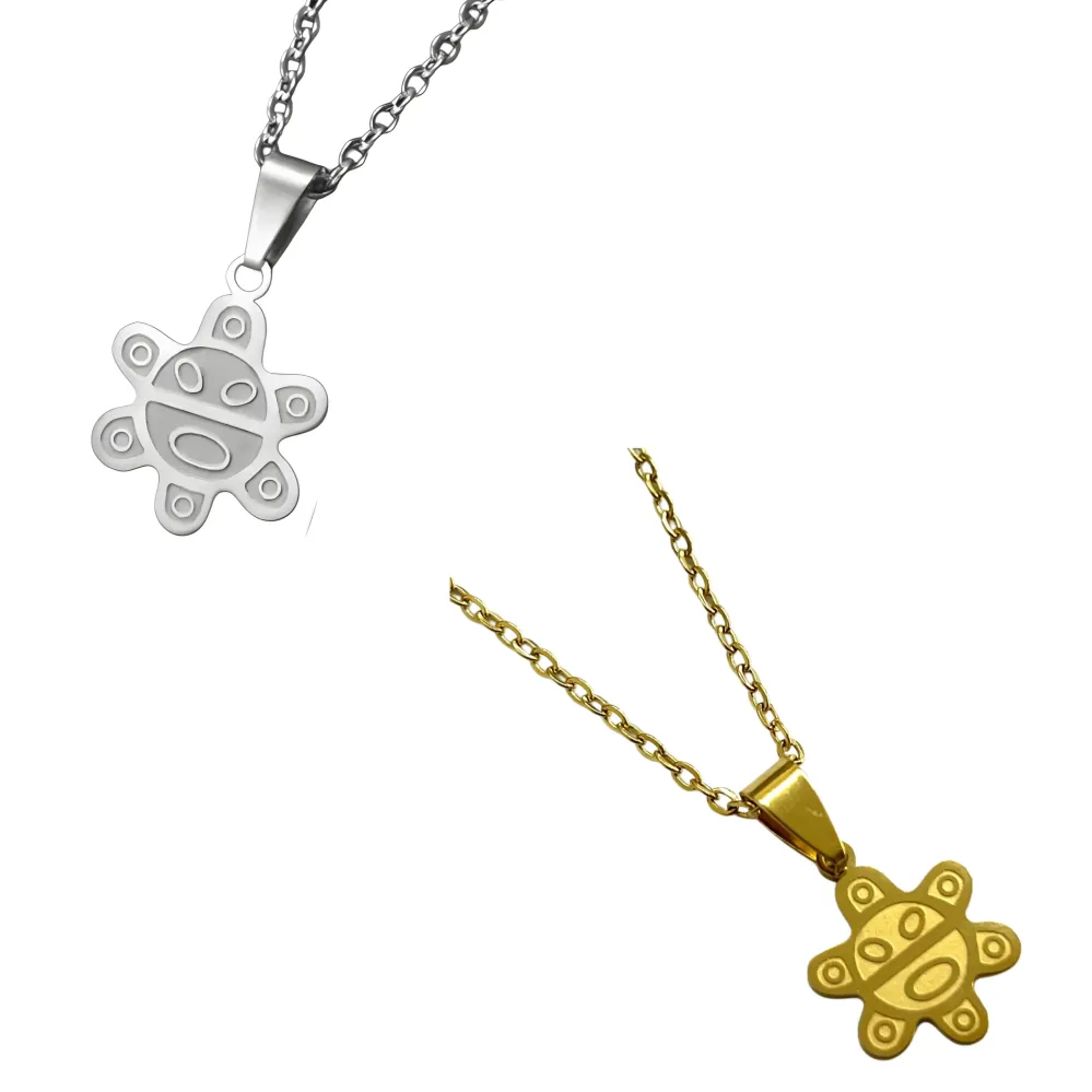 Sol Taíno, Puerto Rico, Acero inoxidable Steel, Charm/Pendant Plata