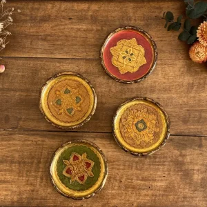 Sous-verres florentins en bois décorés con Postes Incluidos