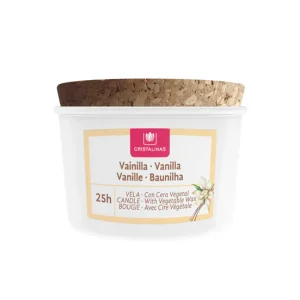 Valla de Madera Vela vaso aromática VAINILLA medida 6,1x8,7cm