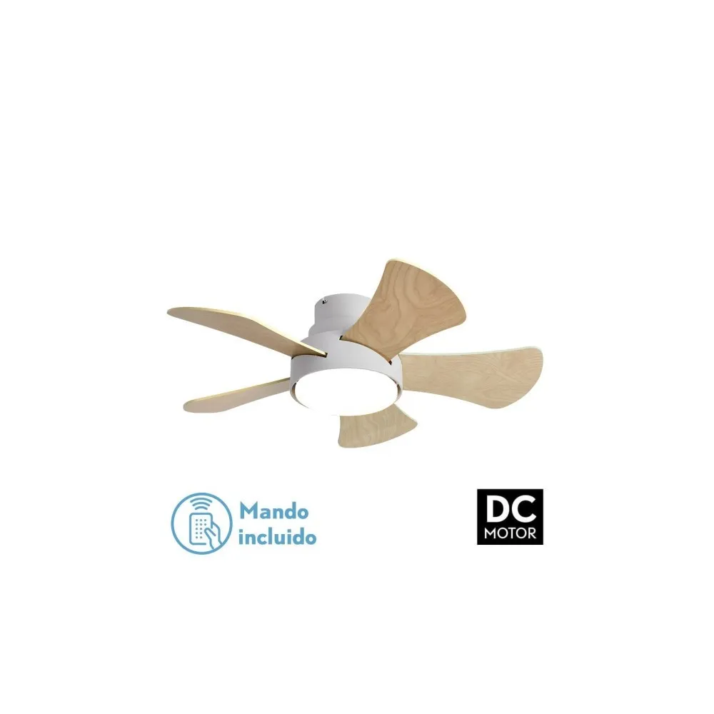 Ventilador de techo gregario color blanco con Base de Anclaje