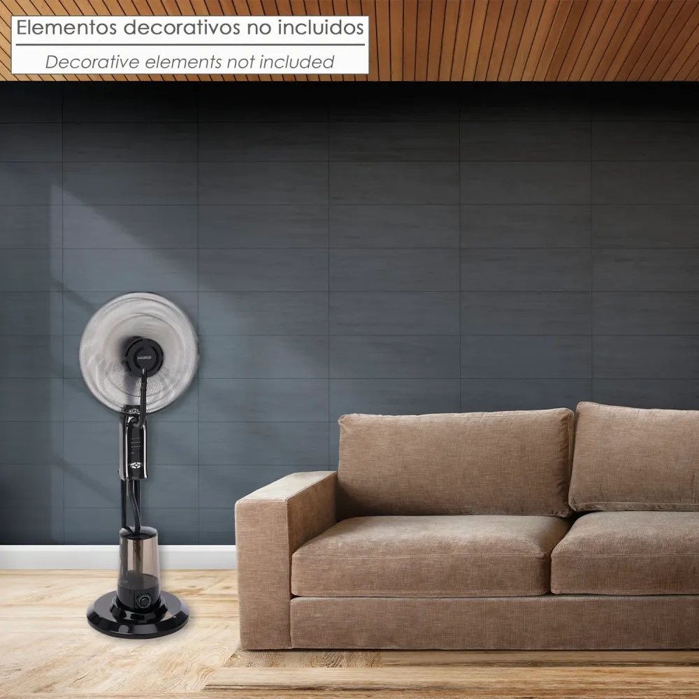 Profesional Alta Potencia Ventilador Nebulizador, 3 Aspas de Gran Tamaño Ø 40 cm. Motor Cobre 75 Watt. Temporizador, Mando...