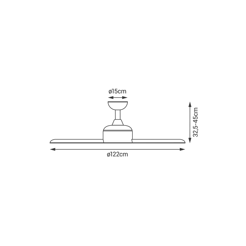 Profesional Alta Potencia Ventilador de techo motor DC 122cm para exterior Negro/Timber IP44