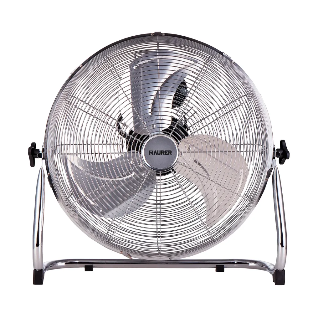 Ventilador Maurer De Suelo Ø 50 cm. Alta Velocidad 3 Velocidades, Inclinable, Motor Aluminio y Cobre, 150 Watt Base de Lle...