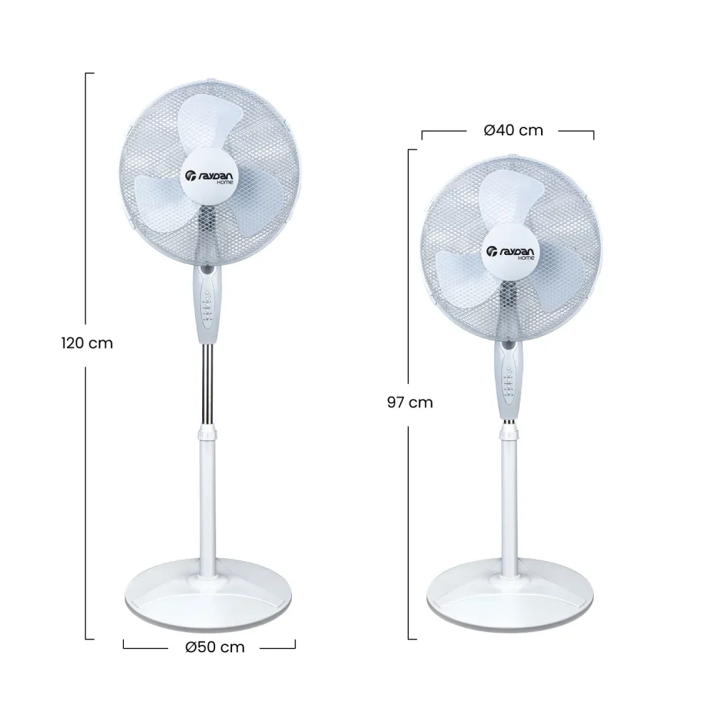 Ventilador de pie ø40cm 40w 3 velocidades neos comfort blanco con mando Resistente al Agua IPX4