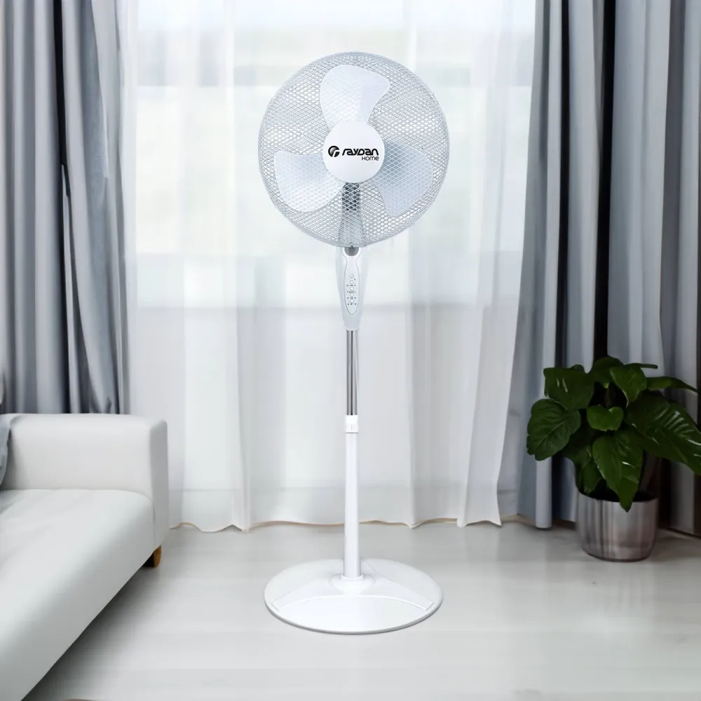Ventilador de pie ø40cm 40w 3 velocidades neos comfort blanco con mando Resistente al Agua IPX4