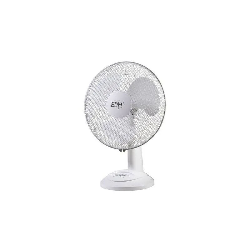 Ventilador de sobremesa color blanco potencia 25w aspas ø23 27x24x36cm edm Resistente al Agua IPX4