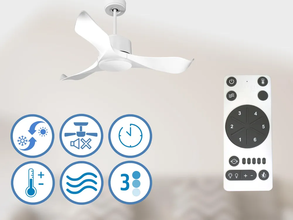 Ventilador de techo ø106 cm con Wi-Fi bidireccional hypersilence para 20 m²