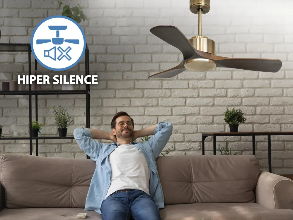 Ventilador de techo ø106 cm con Wi-Fi reutilizable hypersilence para 20 m²