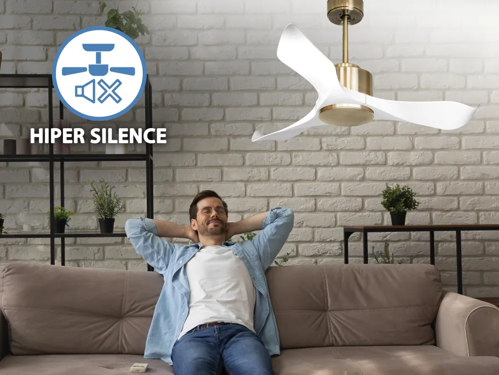 Ventilador de techo ø106 cm con Wi-Fi reutilizable hypersilence para 20 m²