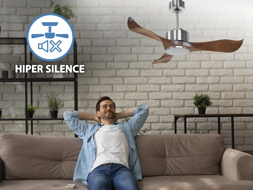 Ventilador de techo ø106 cm con Wi-Fi reutilizable hypersilence para 20 m²