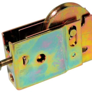 Conjunto de rodillos para puerta de patio de acero estampado Barton Kramer de 1-1/2 pulg. de profundidad x 1/3 pulg. de lo...