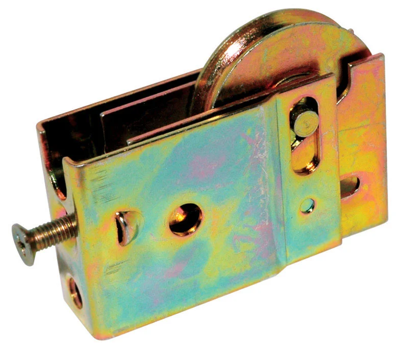 Conjunto de rodillos para puerta de patio de acero estampado Barton Kramer de 1-1/2 pulg. de profundidad x 1/3 pulg. de lo...