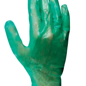 Guantes desechables de vinilo suave de fregado, talla única, sin polvo verde, paquete de 10 Soft Scrub