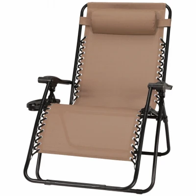 Silla Zero Gravity de Sunny Isles, estructura de acero revestido, color moca, XL Woodard Cm Llc